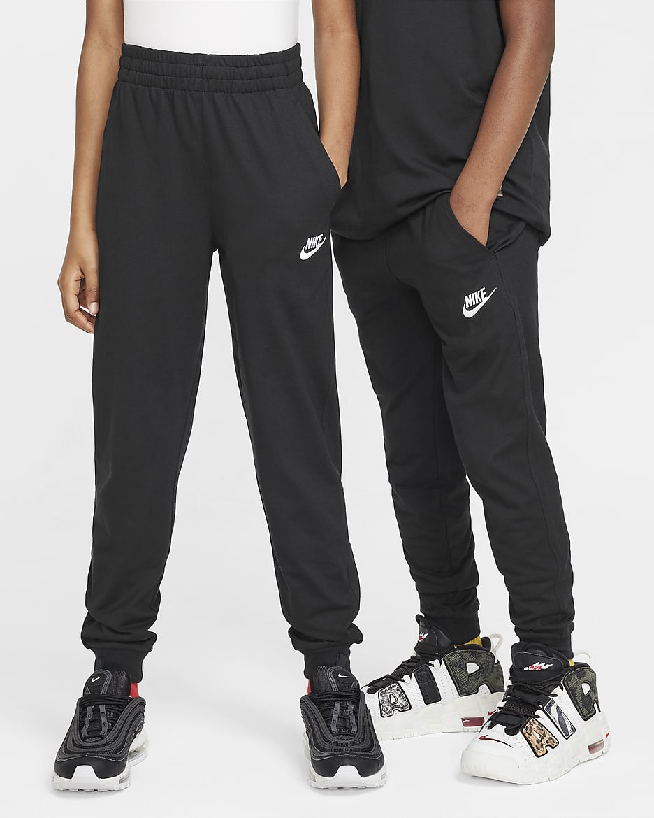 Nike Sportswear Club Older Kids' Knit Joggers - Black/Black/White