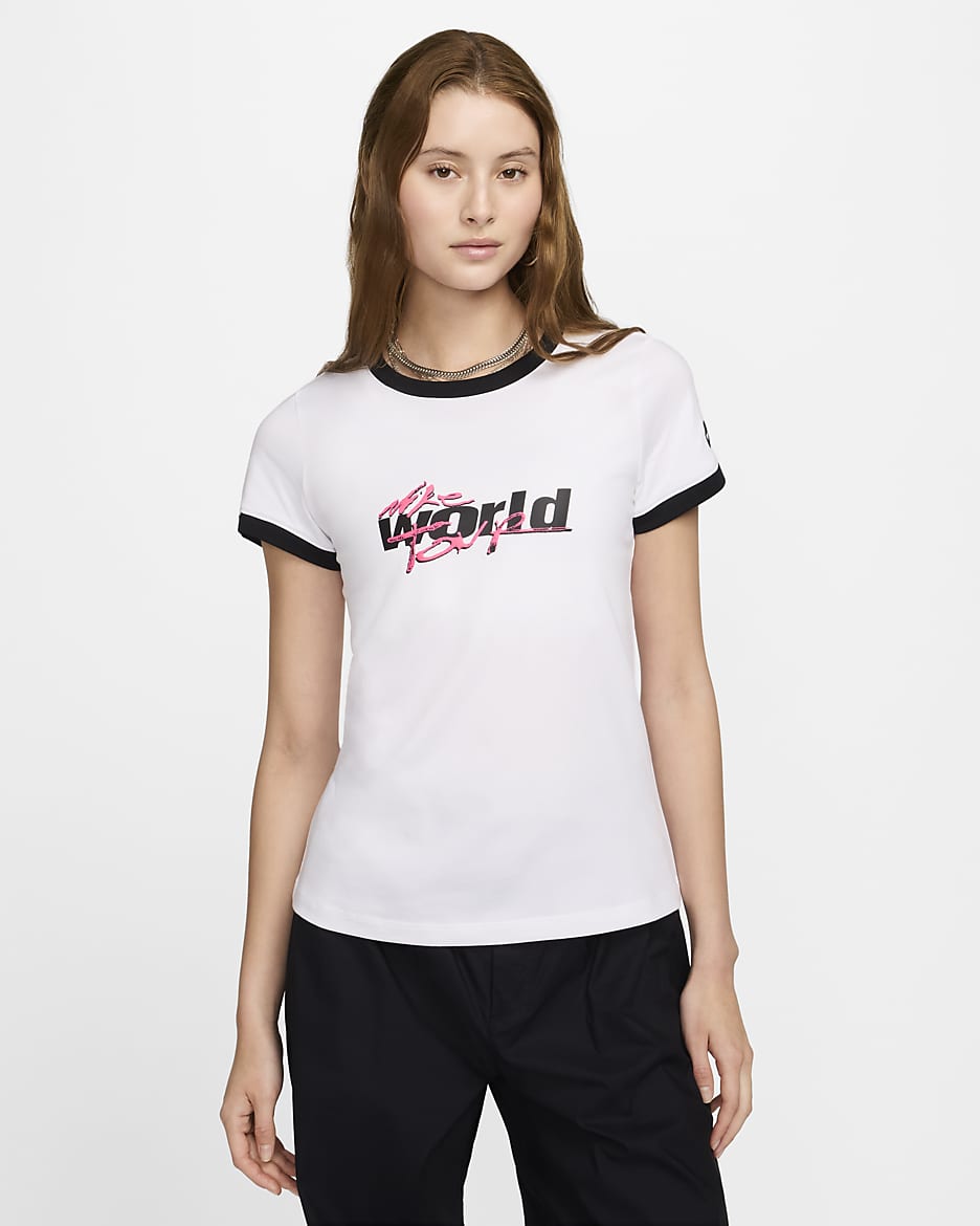 Nike Sportswear Women's Ringer T-Shirt - White/Black