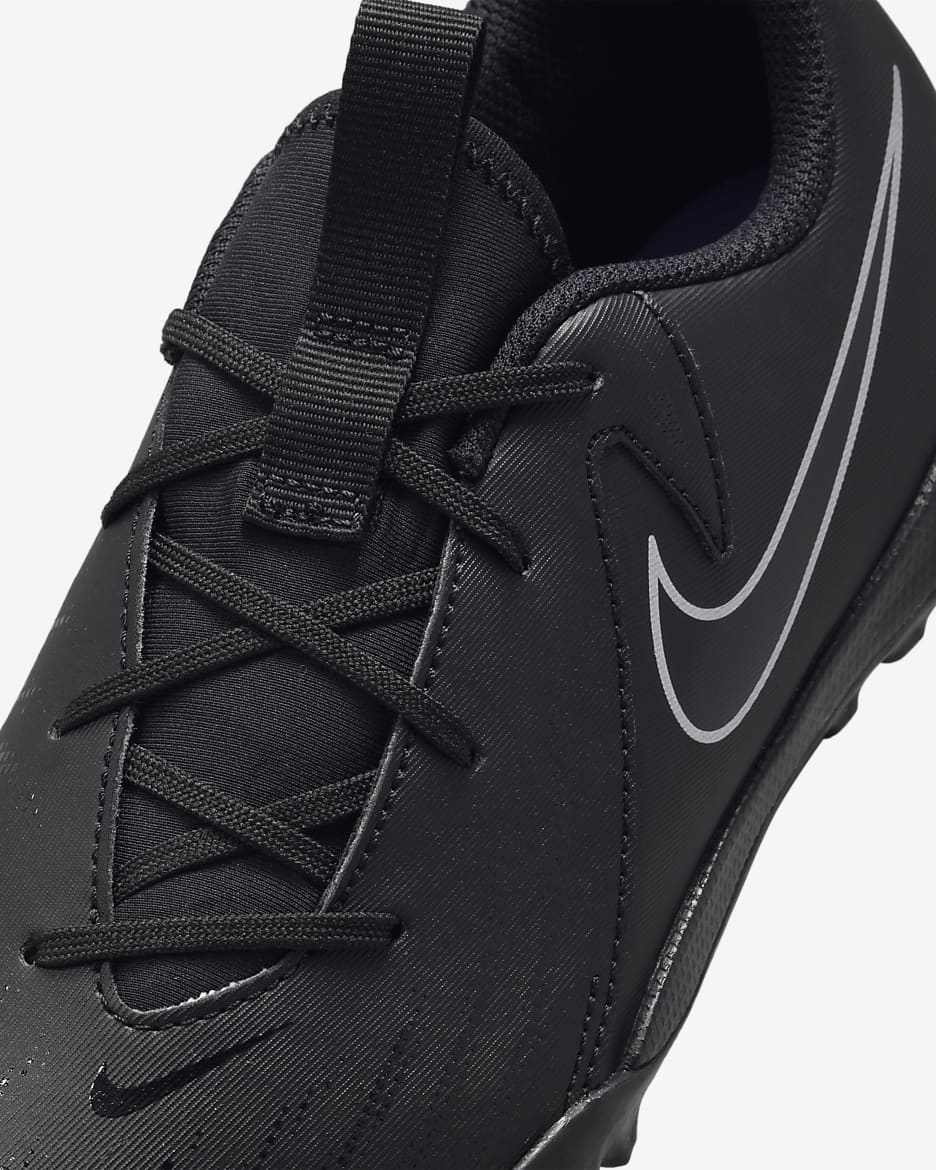 Nike Jr. Phantom GX 2 Academy Little/Big Kids' TF Soccer Shoes - Black/Black