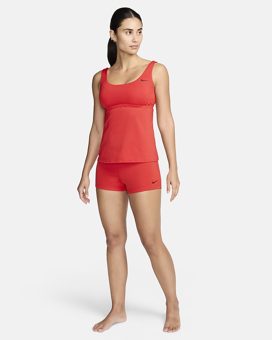 Top de traje de baño para mujer Nike Tankini - Carmesí claro