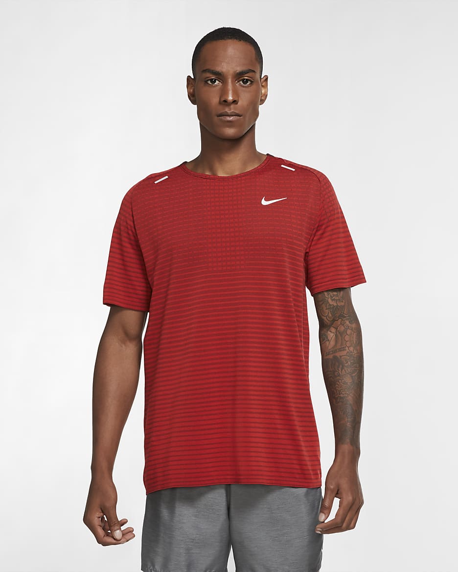 Nike TechKnit Ultra Men's Running Top - Chile Red/Mystic Dates