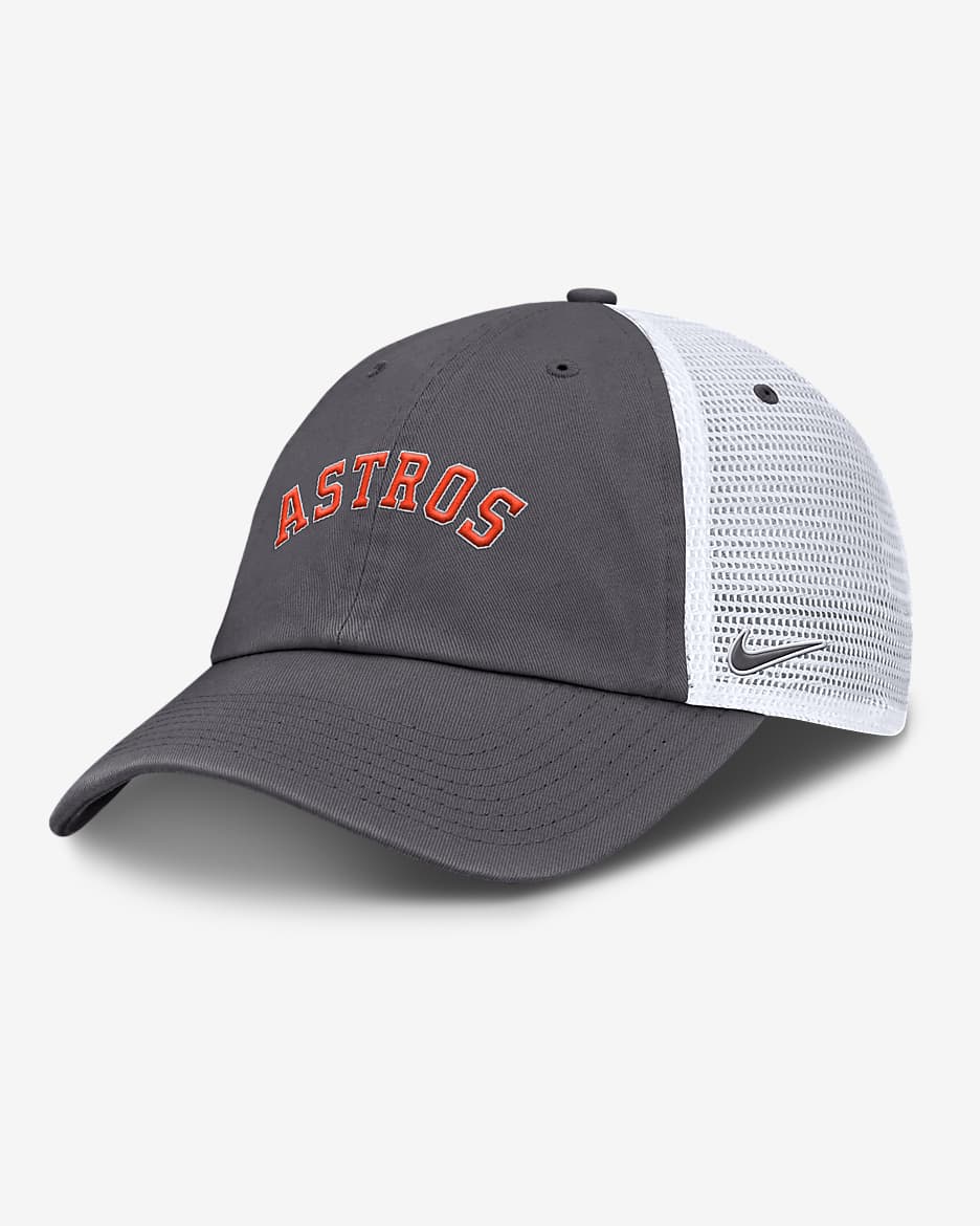 Gorra de rejilla Nike de la MLB ajustable para hombre Houston Astros Wordmark Club - Gris