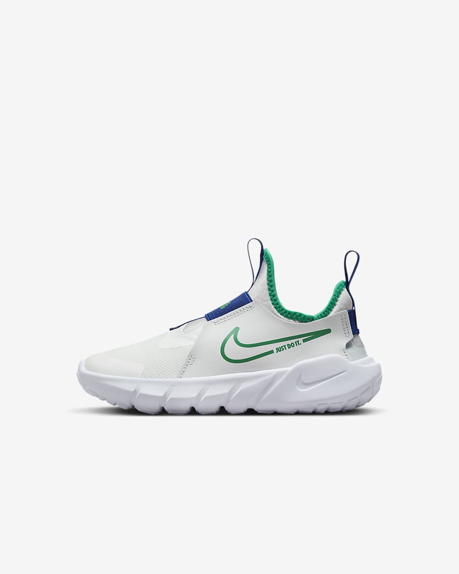 Nike Flex Runner 2 Younger Kids' Shoes - Summit White/Pure Platinum/Deep Royal Blue/Stadium Green