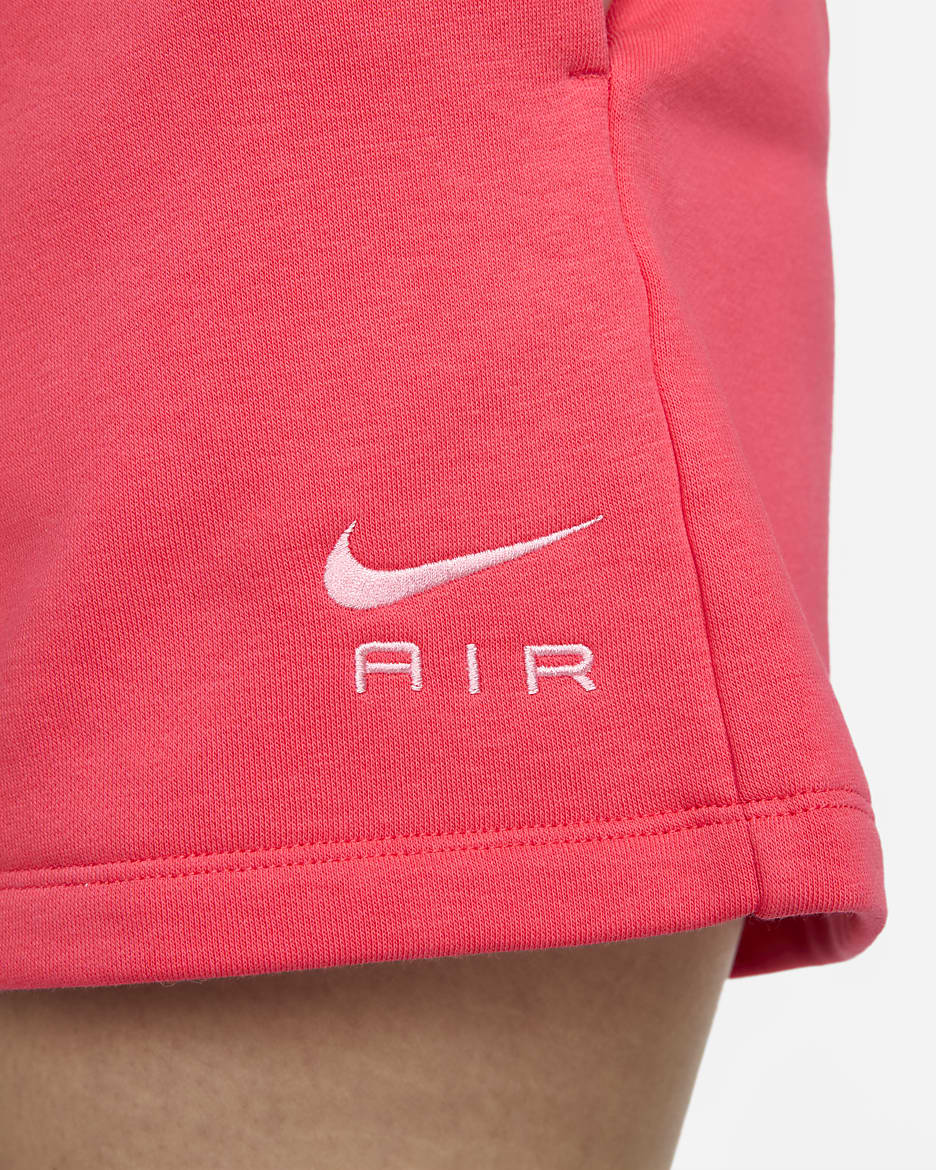 Nike Sportswear Air Women's High-Rise Fleece Shorts - Light Fusion Red/Medium Soft Pink