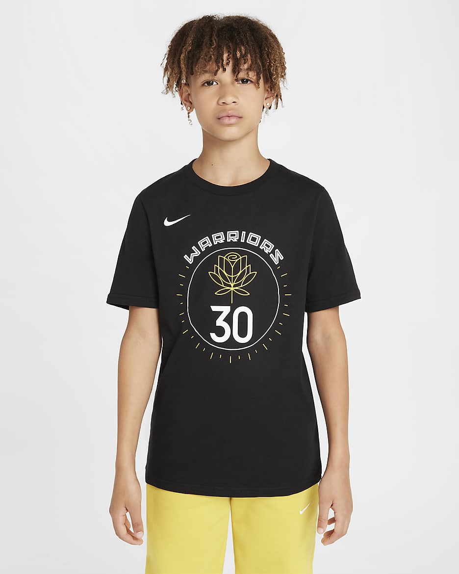 T-shirt NBA Nike Golden State Warriors City Edition Júnior - Preto