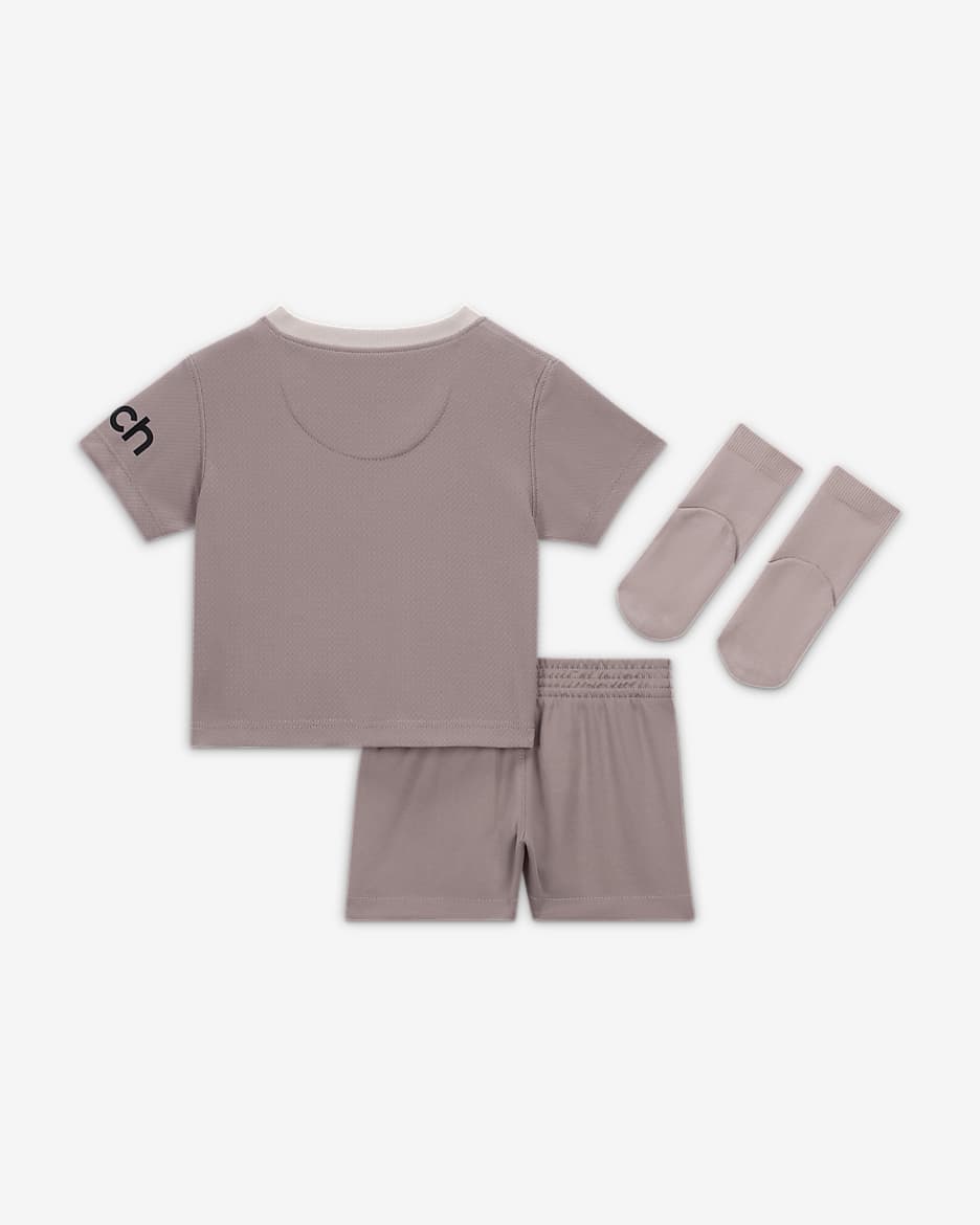 Tottenham Hotspur 2023/24 Third Baby/Toddler Nike Football 3-Piece Kit - Taupe Haze/Diffused Taupe/Black