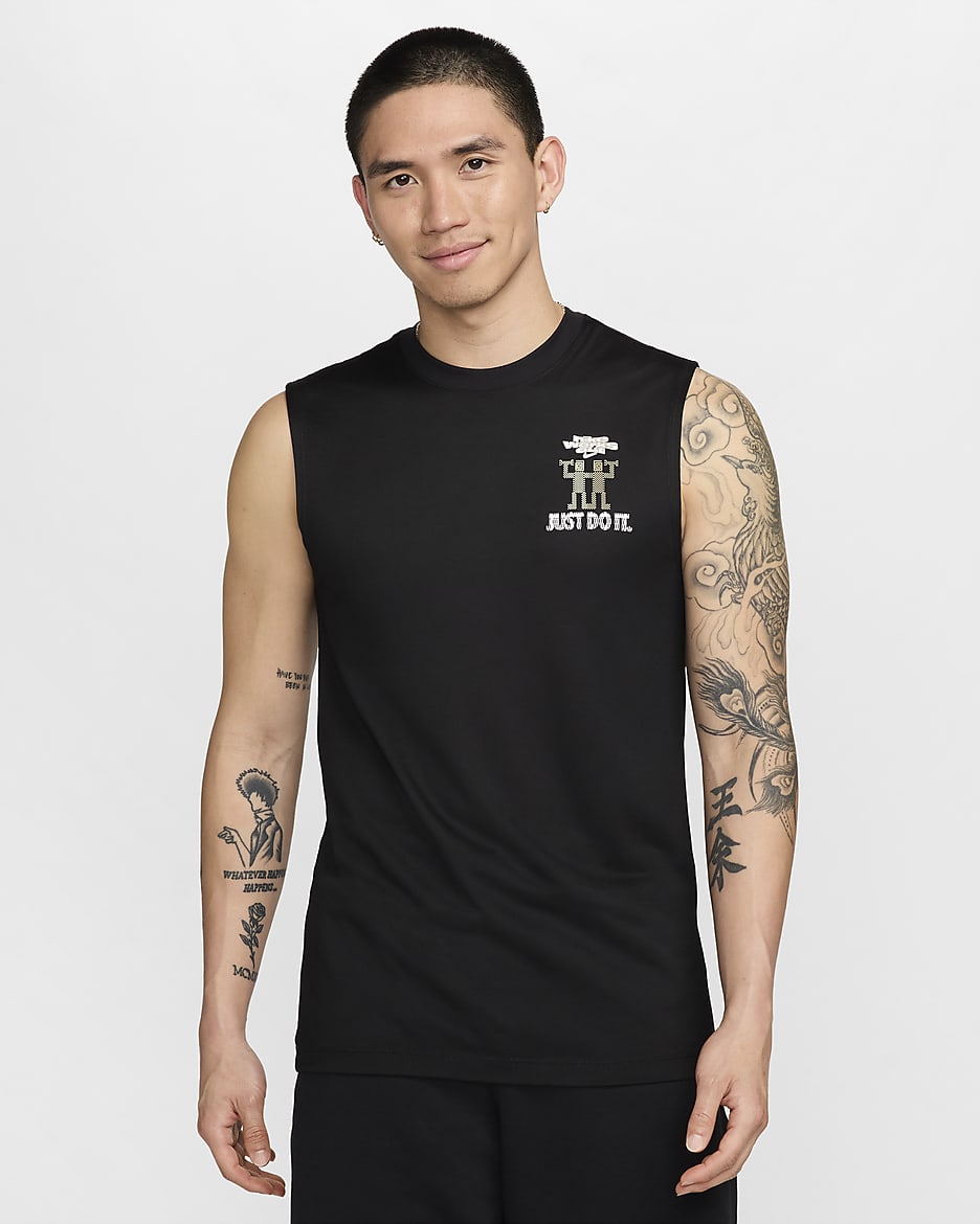 Nike Men's Dri-FIT Sleeveless Fitness T-Shirt - Black