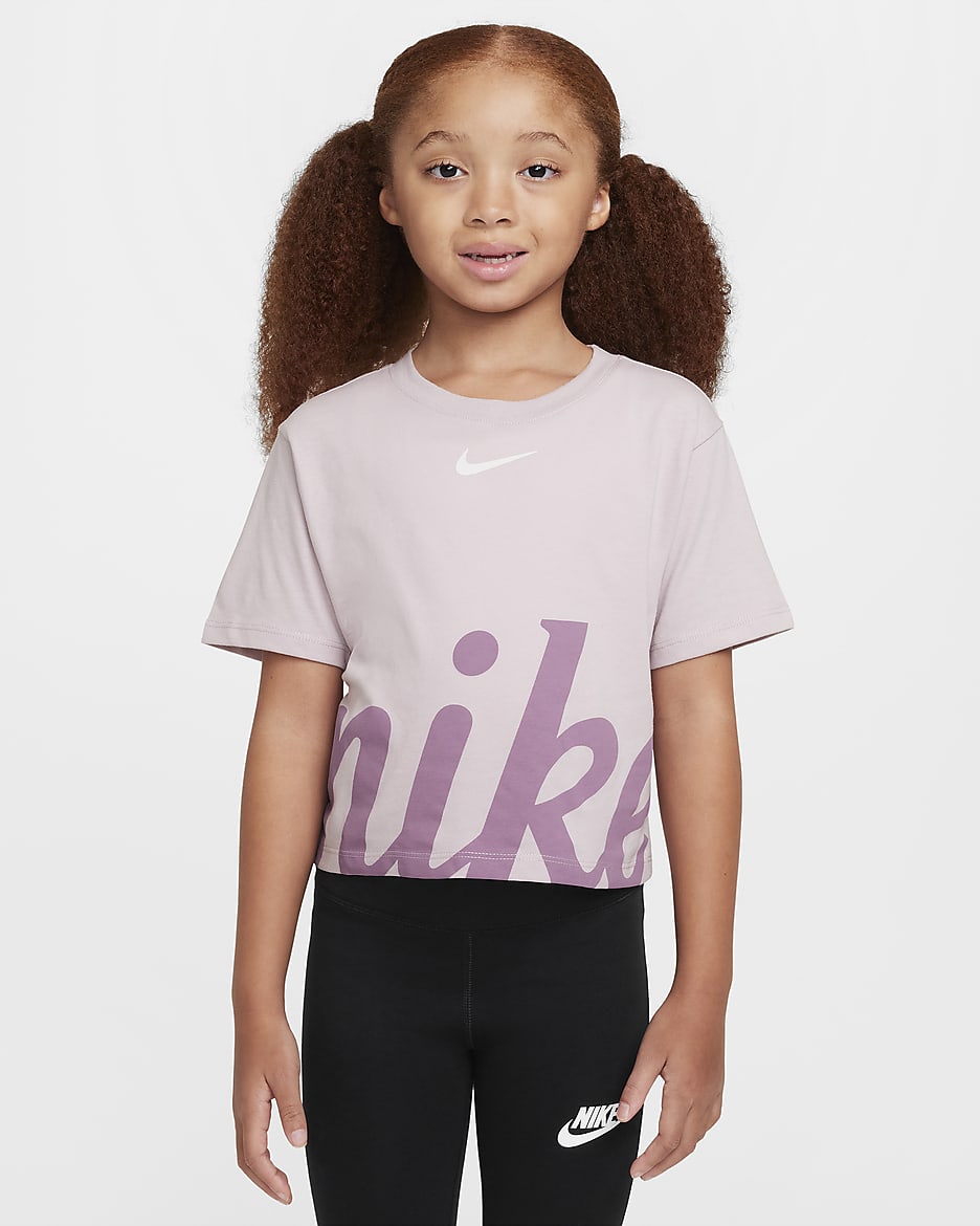 Nike Little Kids' Cozy Graphic T-Shirt - Platinum Violet