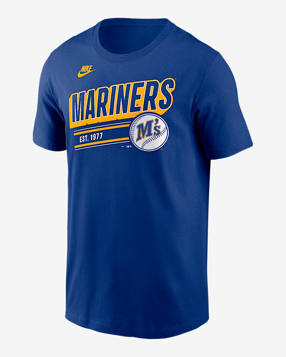 Seattle Mariners Cooperstown Retro Men's Nike MLB T-Shirt - Rush Blue