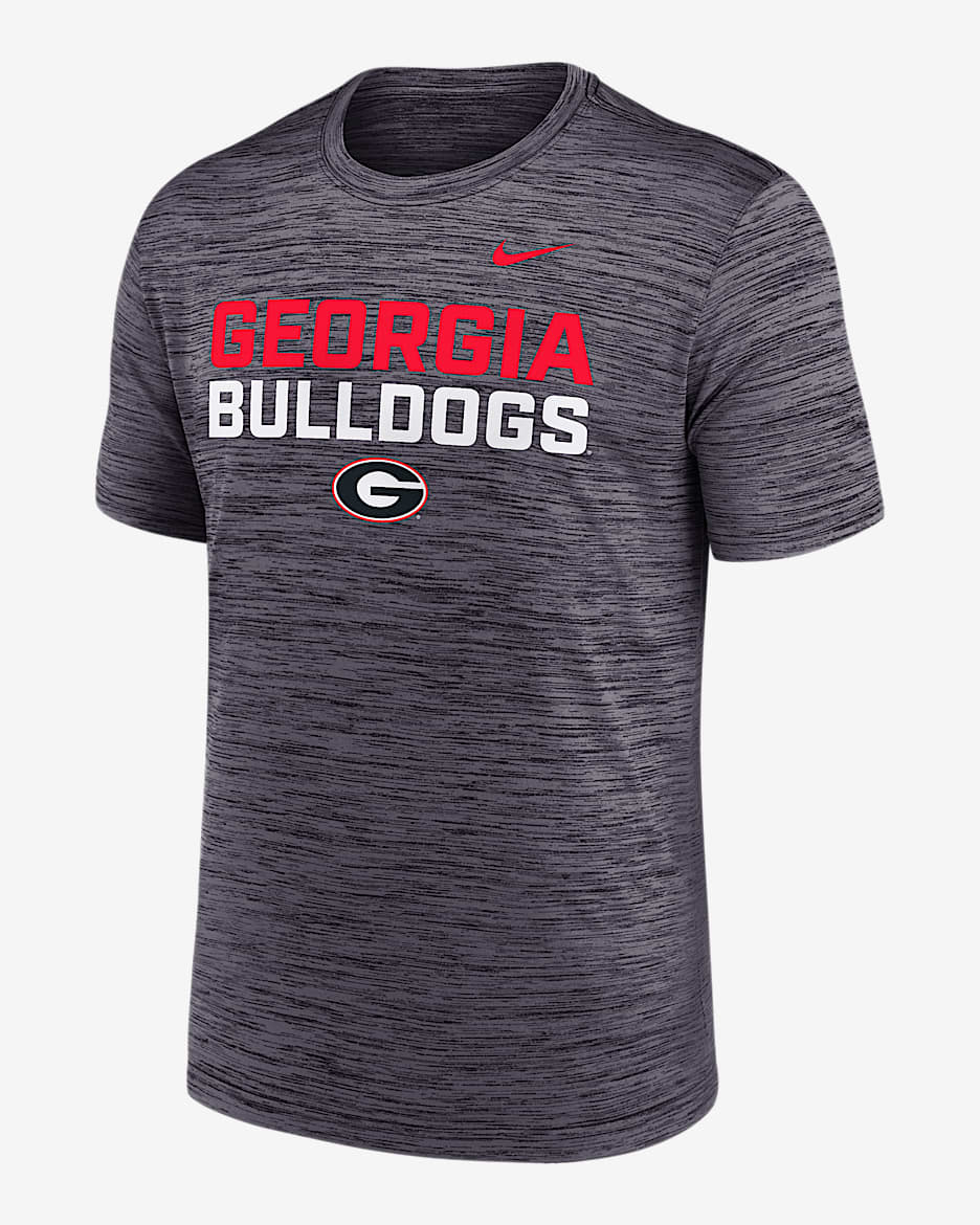 Playera universitaria Nike Dri-FIT para hombre Georgia Campus Center Stack Velocity - Negro