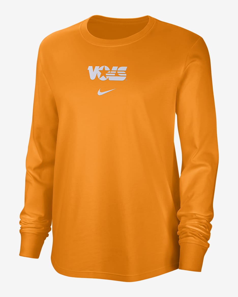 Tennessee Women's Nike College Crew-Neck Long-Sleeve T-Shirt - Bright Ceramic