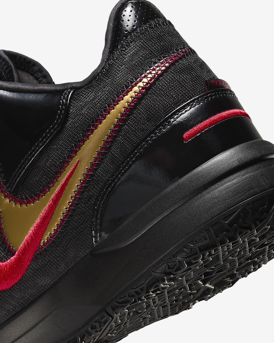 LeBron NXXT Gen AMPD Basketball Shoes - Black/University Red/Metallic Gold