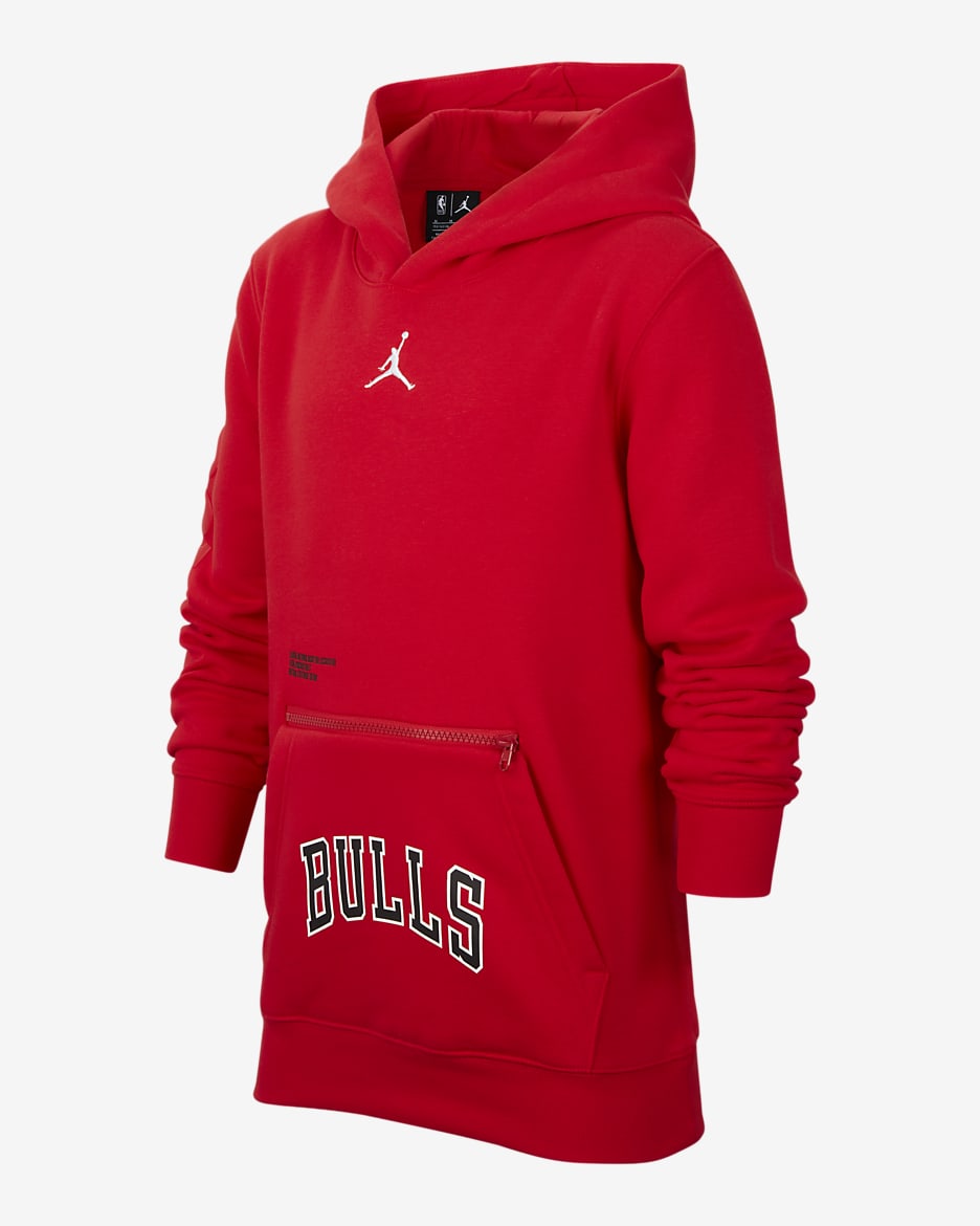 Chicago Bulls Courtside Statement Edition Big Kids' Jordan NBA Fleece Pullover Hoodie - University Red