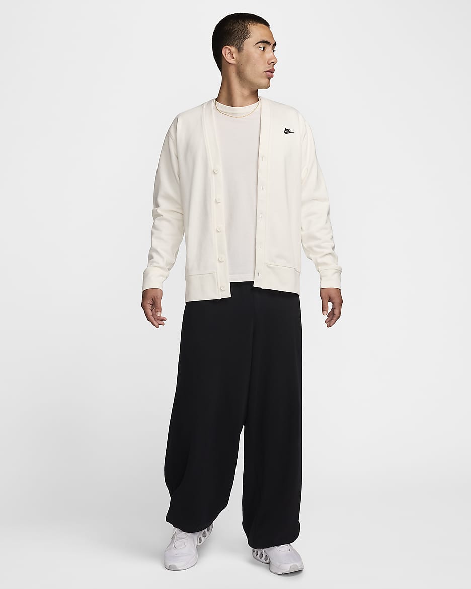 Nike Club Men's Knit Fairway Cardigan - Sail/Black