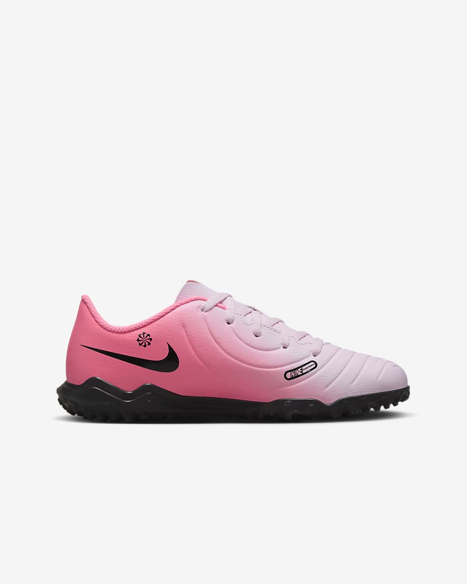 Nike Jr. Tiempo Legend 10 Club Younger/Older Kids' TF Low-Top Football Shoes - Pink Foam/Black