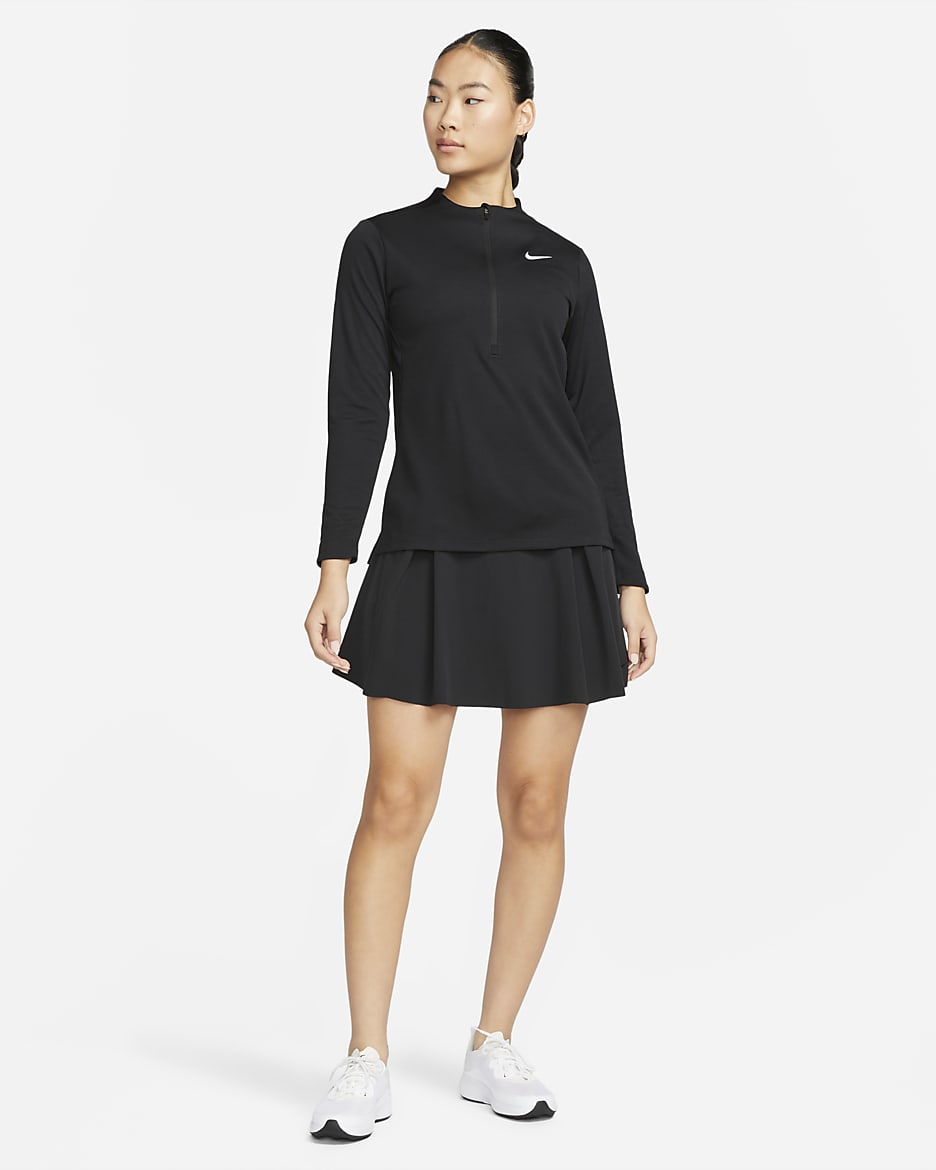 Nike Dri-FIT UV Advantage Women's 1/2-Zip Golf Top - Black/White