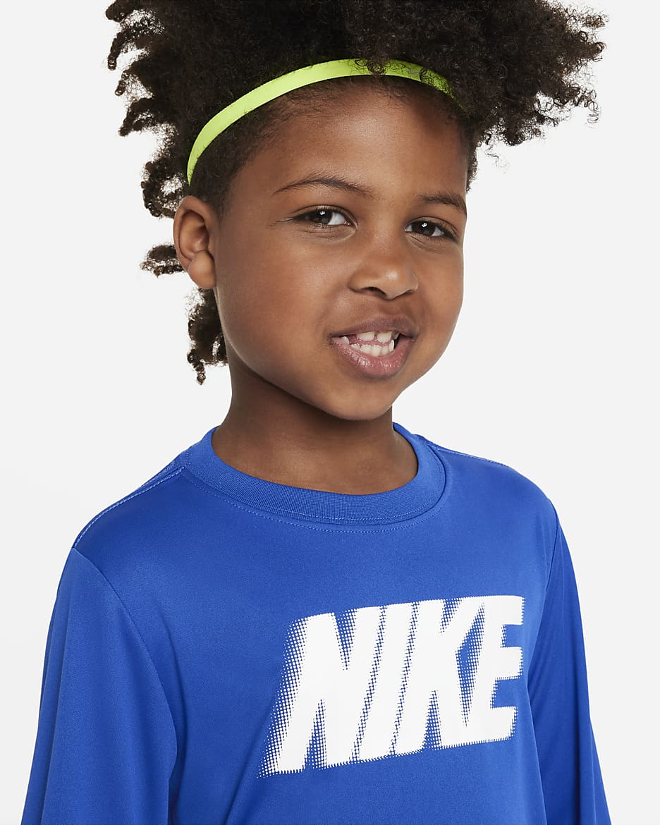 Nike "All Day Play" Long Sleeve Performance Tee Little Kids Dri-FIT Tee - Game Royal