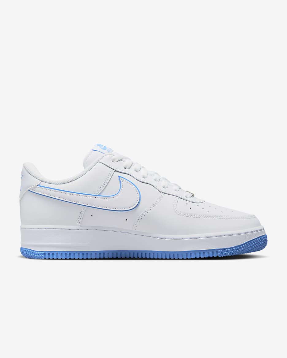 Nike Air Force 1 '07 Men's Shoes - White/White/University Blue