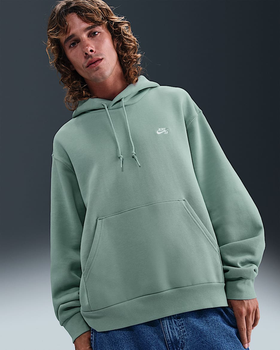 Flísová skateboardová mikina s kapucí Nike SB - Cannon/Bílá