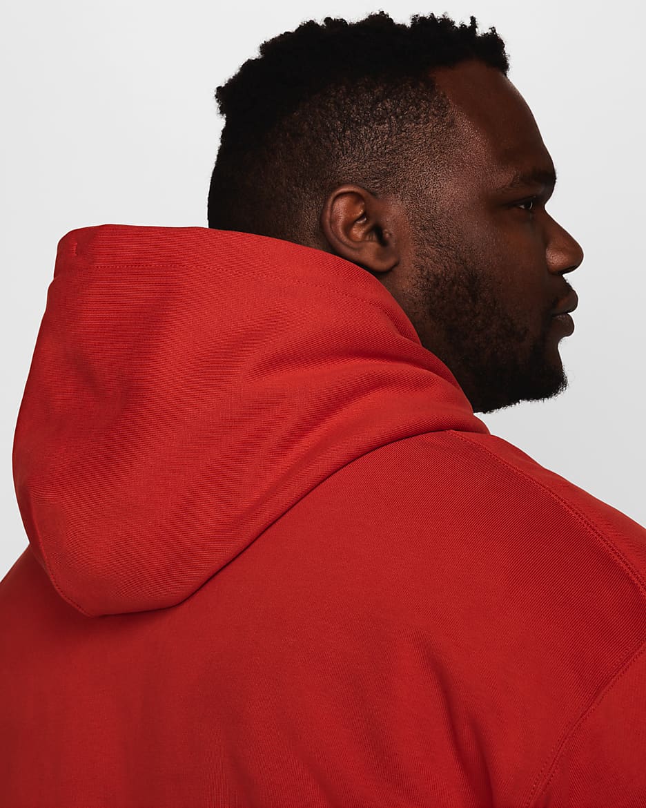 Sweat à capuche en tissu Fleece Nike Solo Swoosh pour homme - Dragon Red/Blanc