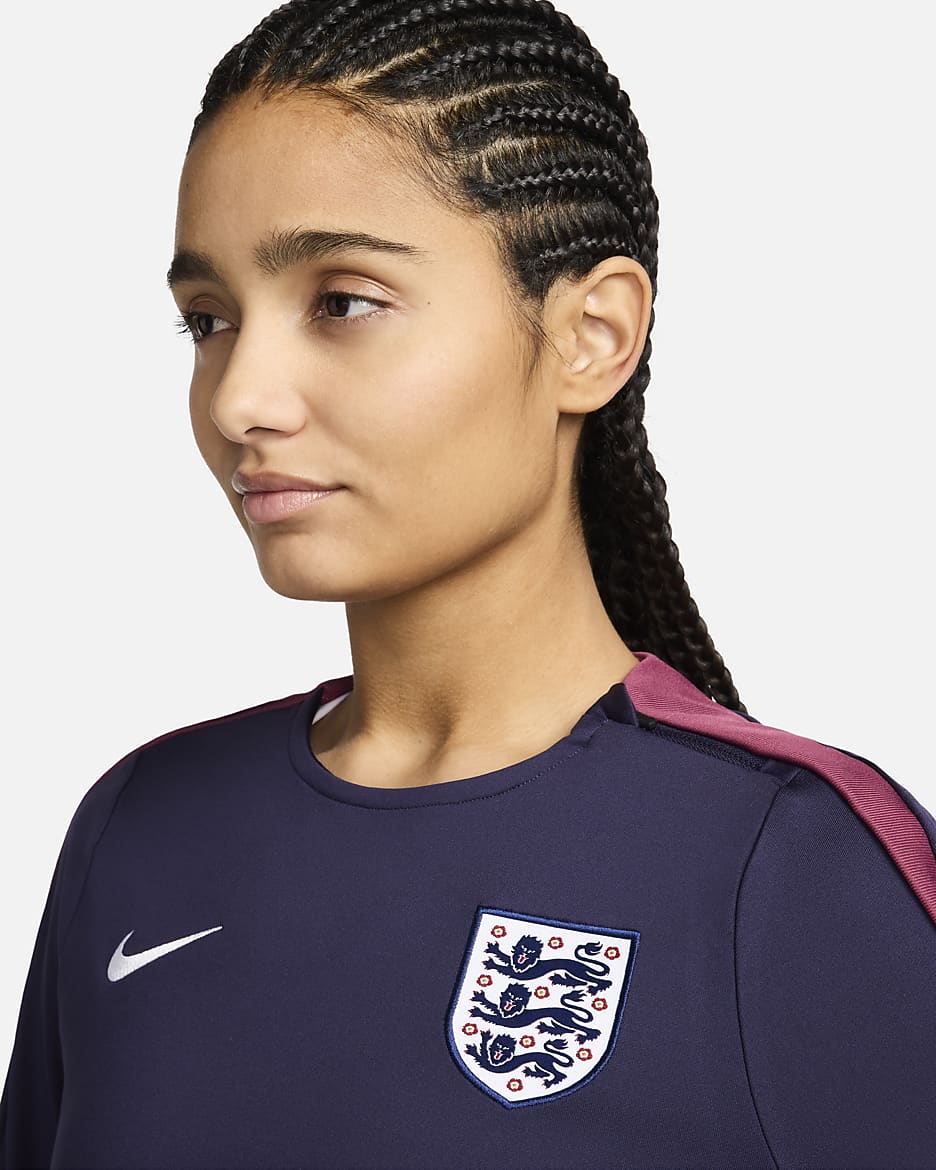 England Strike Women's Nike Dri-FIT Football Crew-Neck Top - Purple Ink/Purple Ink/Rosewood/White