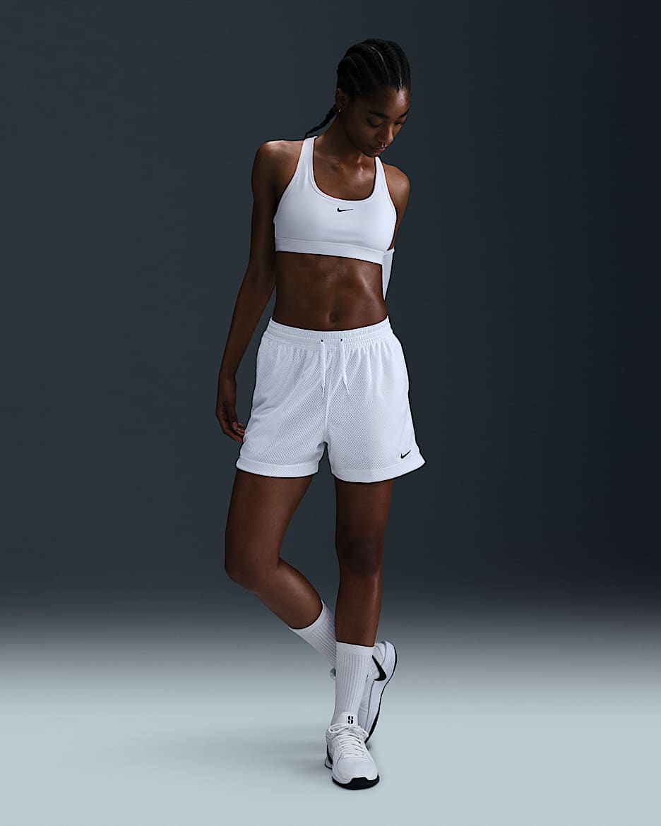 Shorts de básquetbol de malla Dri-FIT para mujer Nike Essential - Blanco/Negro