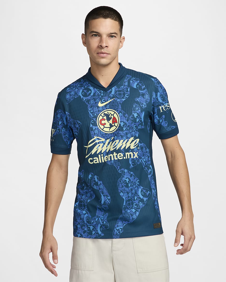 Jersey de fútbol Nike Dri-FIT ADV Authentic del Club América visitante 2024/25 Match para hombre - Azul valeriana/Chifón limón
