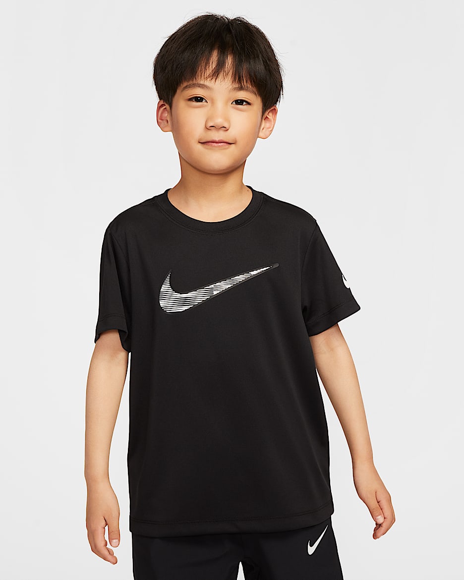 Playera Trophy para niños talla pequeña Nike Dri-FIT - Negro