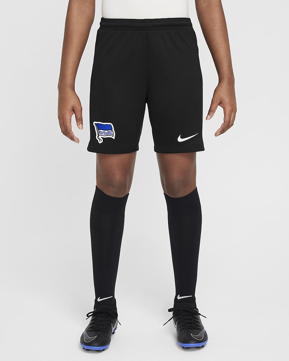 Hertha BSC 2024/25 Stadium Home/Away Older Kids' Nike Dri-FIT Football Replica Shorts - Black/White