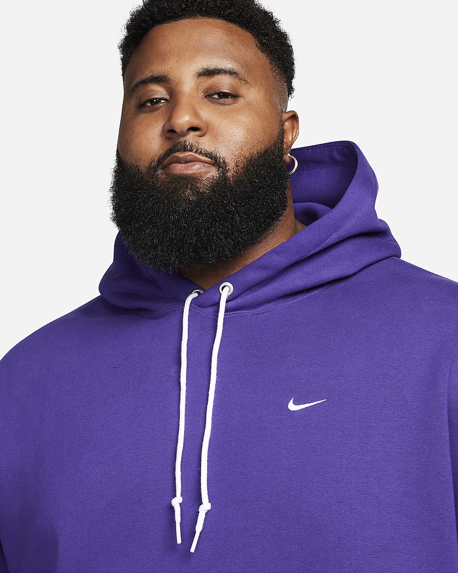 Nike Solo Swoosh Men's Fleece Pullover Hoodie - Field Purple/White