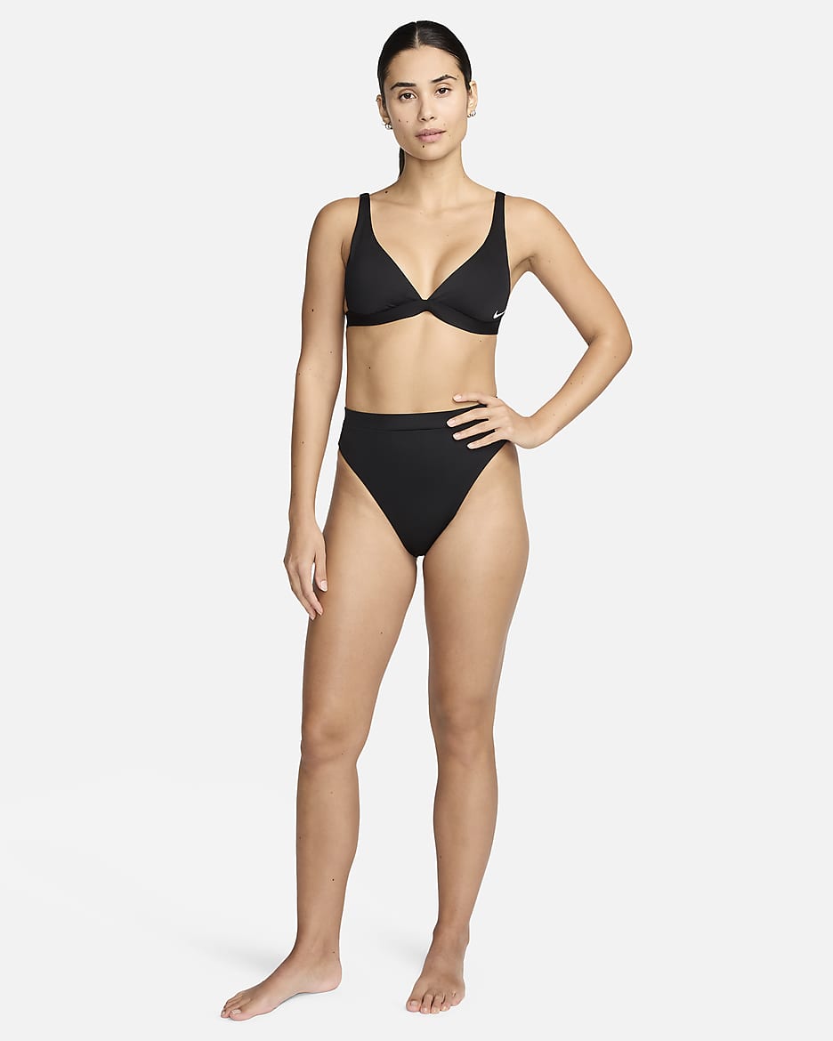 Bikini bralette para mujer Nike Swim Essential - Negro