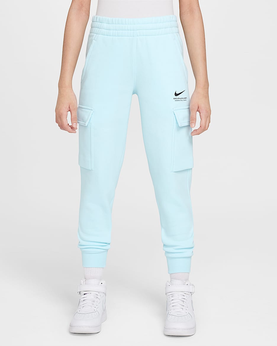 Nike Sportswear Older Kids' Fleece Cargo Trousers - Glacier Blue