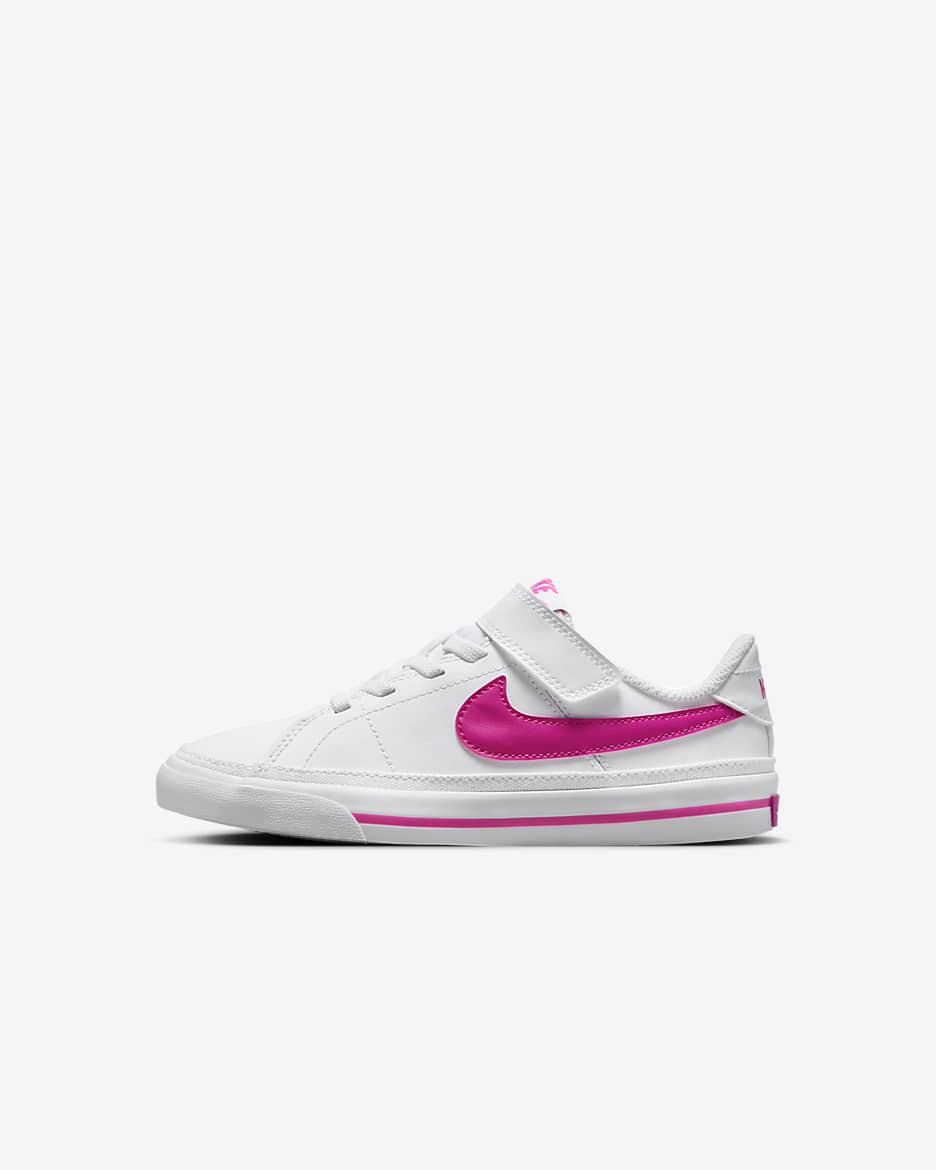 Tenis para niños de preescolar Nike Court Legacy - Blanco/Fucsia láser