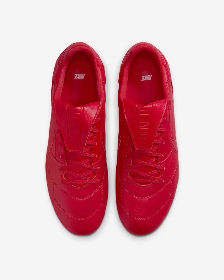 Nike Premier 3 FG Low Top-fodboldstøvler - Fire Red/hvid