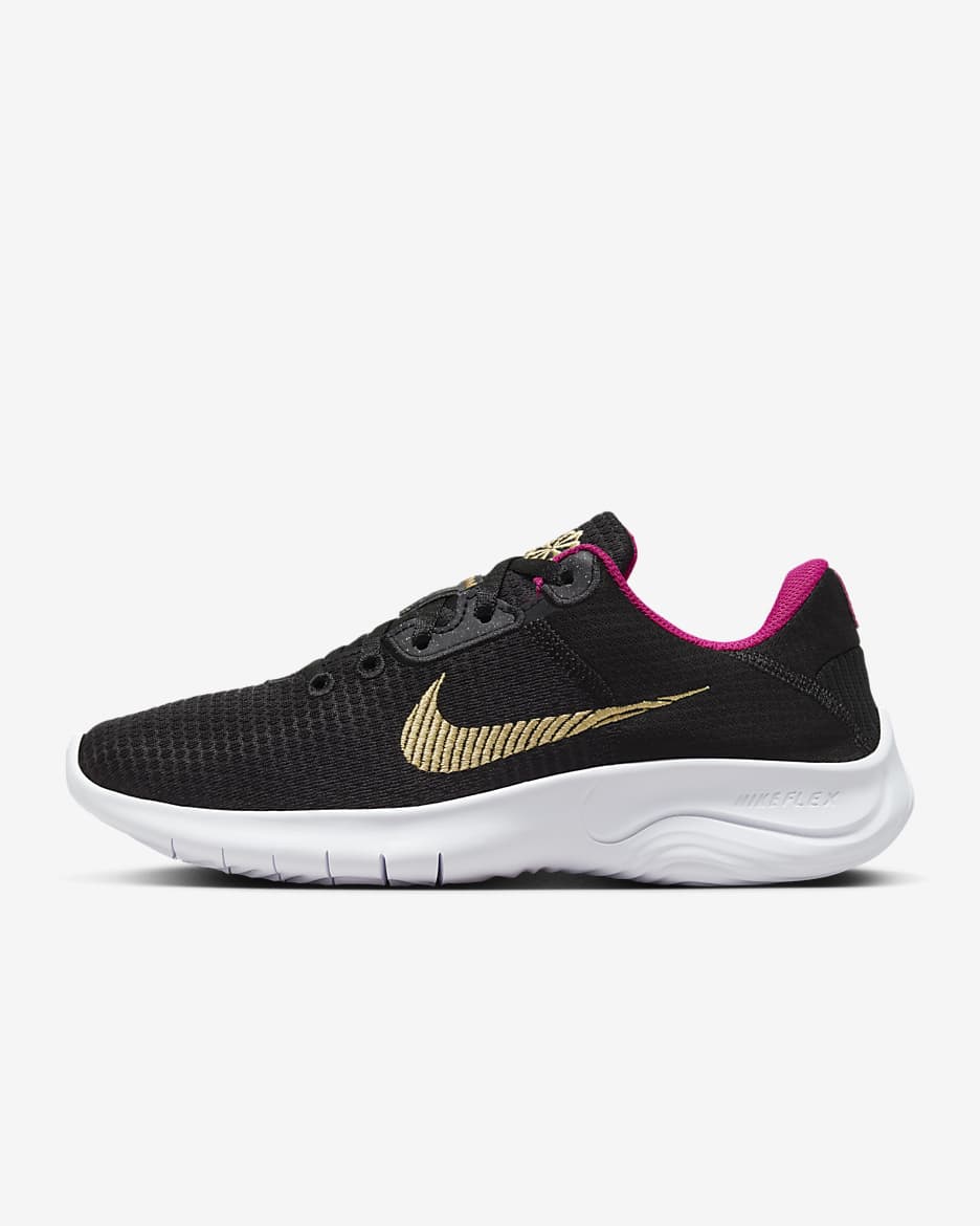 Nike Experience Run 11 Women's Road Running Shoes - Black/White/Fireberry/Metallic Gold