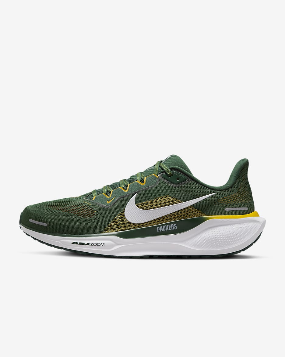 Tenis de correr en pavimento para hombre Nike Pegasus 41 NFL Green Bay Packers - Abeto/Blanco/Oro universitario/Blanco