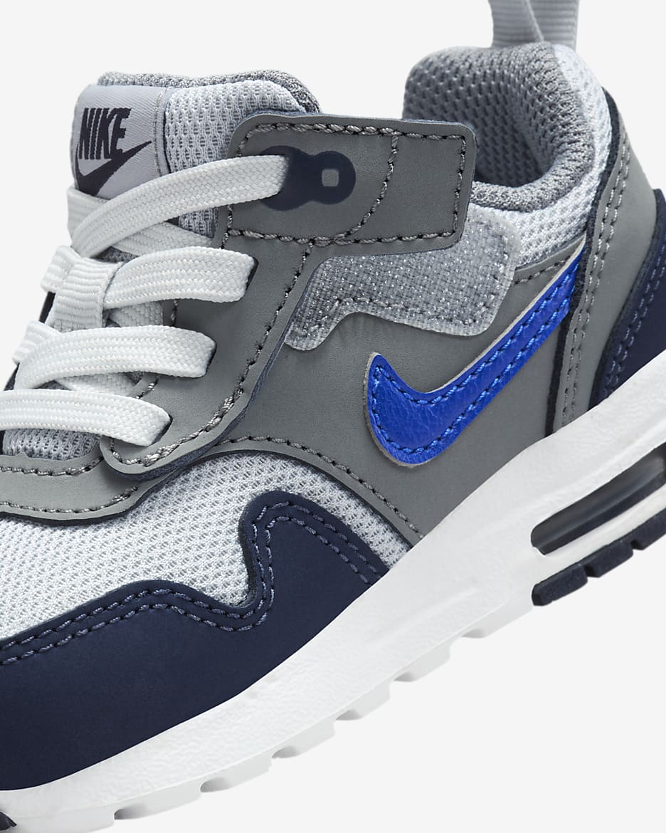 Air Max 1 EasyOn Baby/Toddler Shoes - Smoke Grey/Wolf Grey/Obsidian/Racer Blue