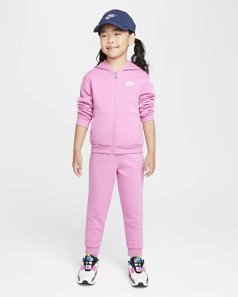 Nike Full-Zip Club Set Little Kids 2-Piece Hoodie Set - Magic Flamingo