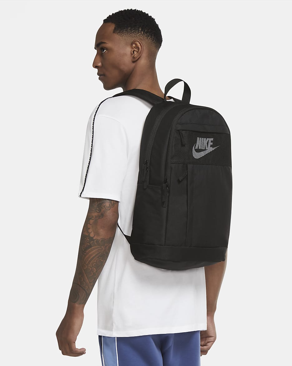 Nike Backpack (21L) - Black/Black/White
