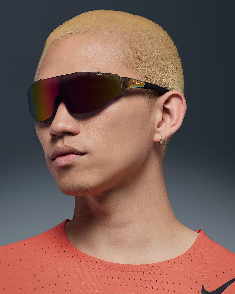 Nike Athena Edge Mirrored Sunglasses - Black/Total Orange