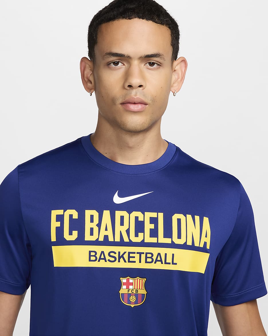 Ανδρικό T-Shirt μπάσκετ Μπαρτσελόνα Nike Dri-FIT Practice - Deep Royal Blue