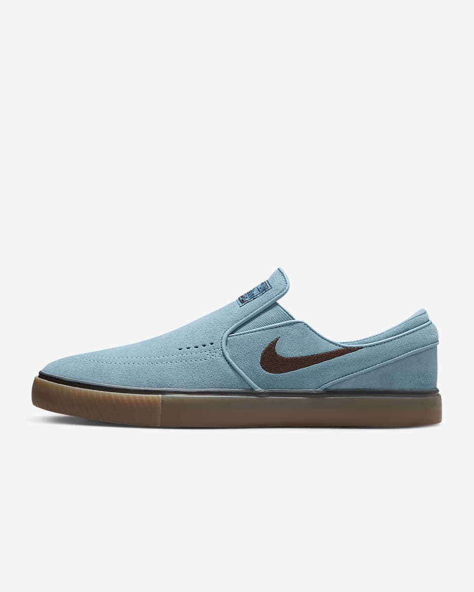 Tenis de skateboarding Nike SB Janoski+ Slip - Denim turquesa/Denim turquesa/Marrón claro goma/Cacao impresionante
