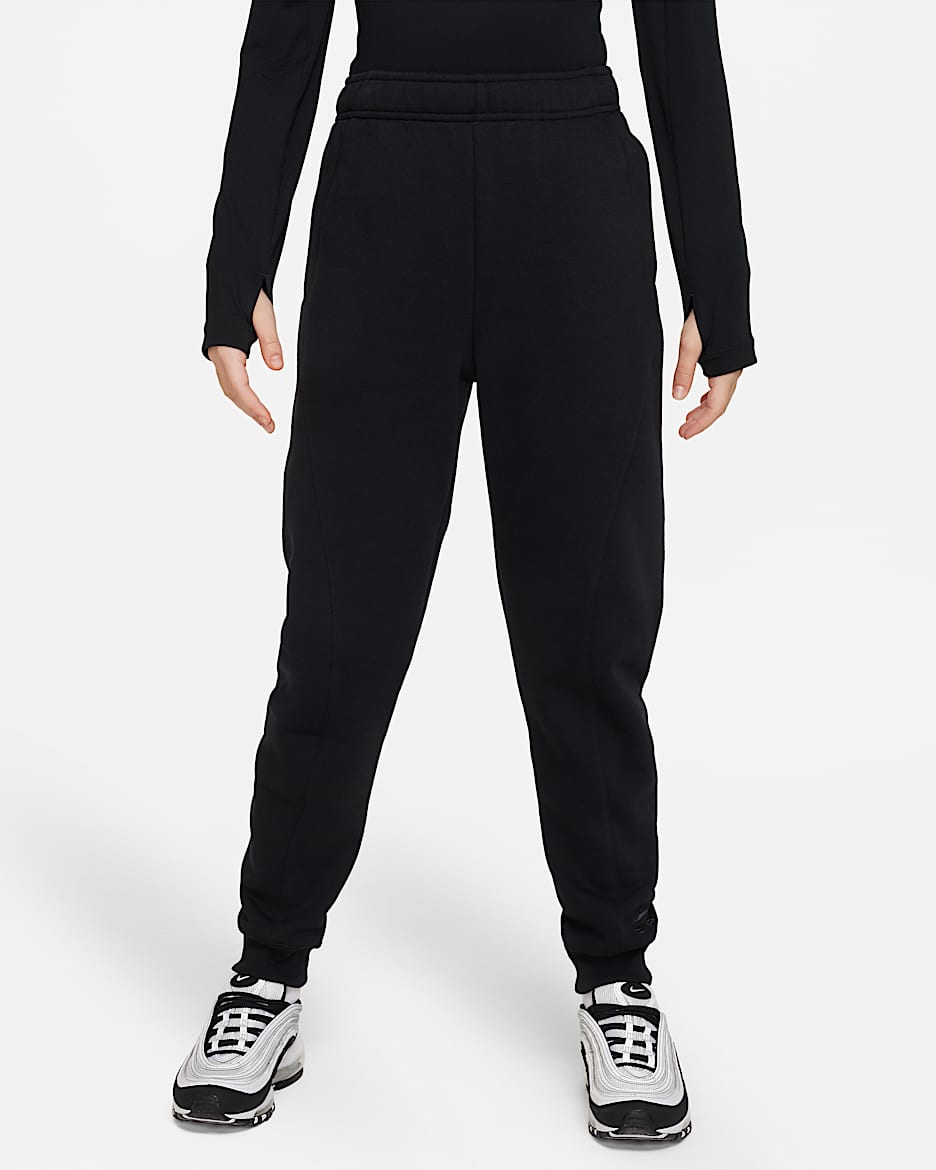 Nike Air Big Kids' (Girls') French Terry Pants - Black/Black/Anthracite