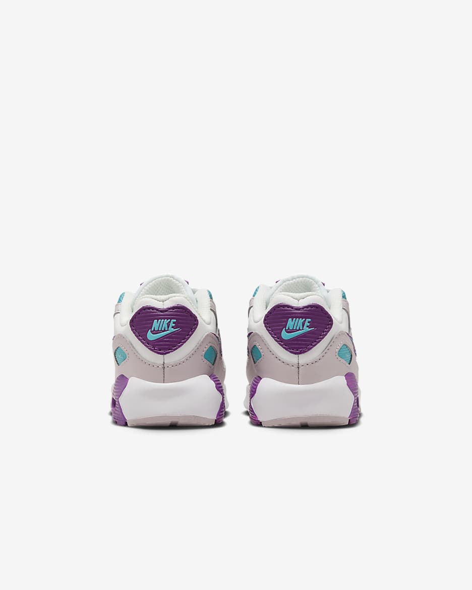 Nike Air Max 90 LTR Baby/Toddler Shoes - Summit White/Platinum Violet/Aquamarine/Viotech