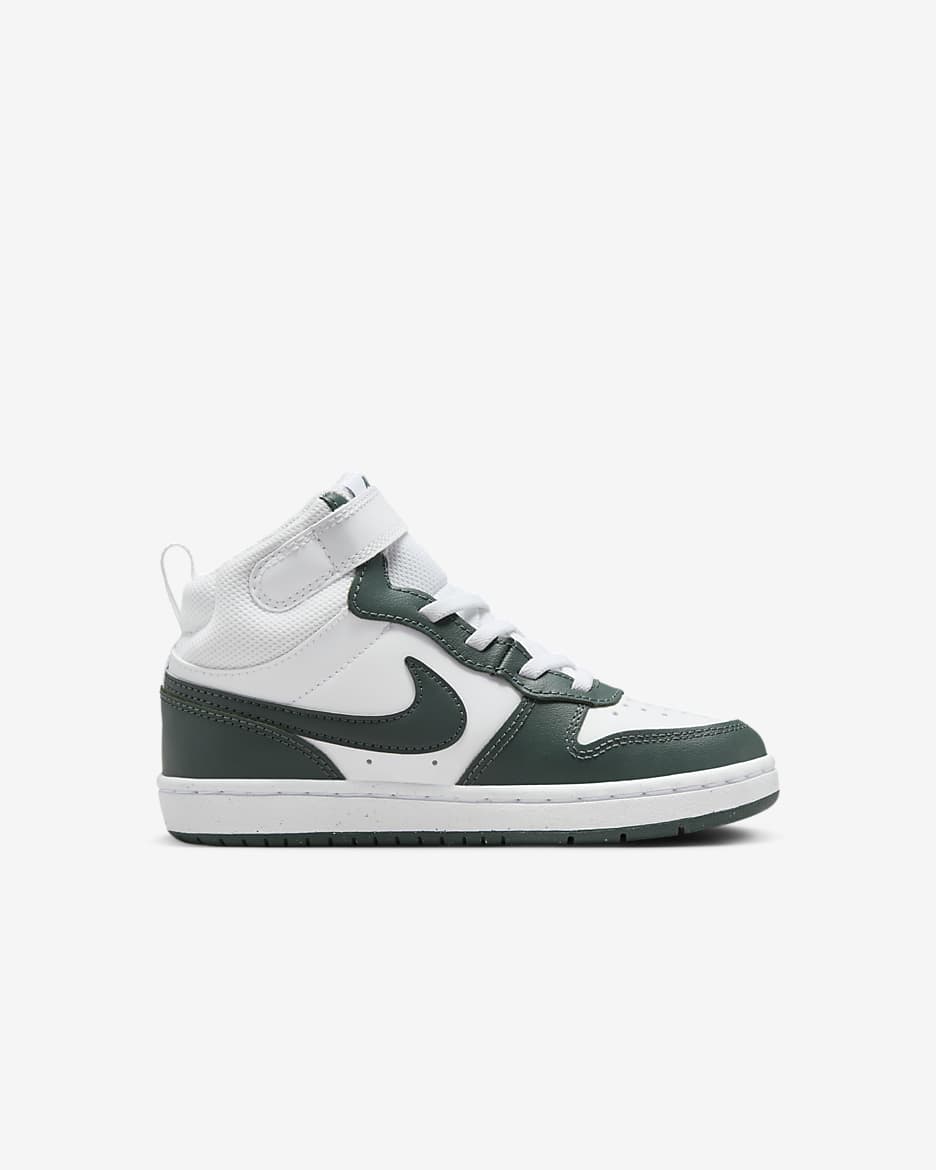 Tenis para niños de preescolar Nike Court Borough Mid 2 - Blanco/Verde vintage