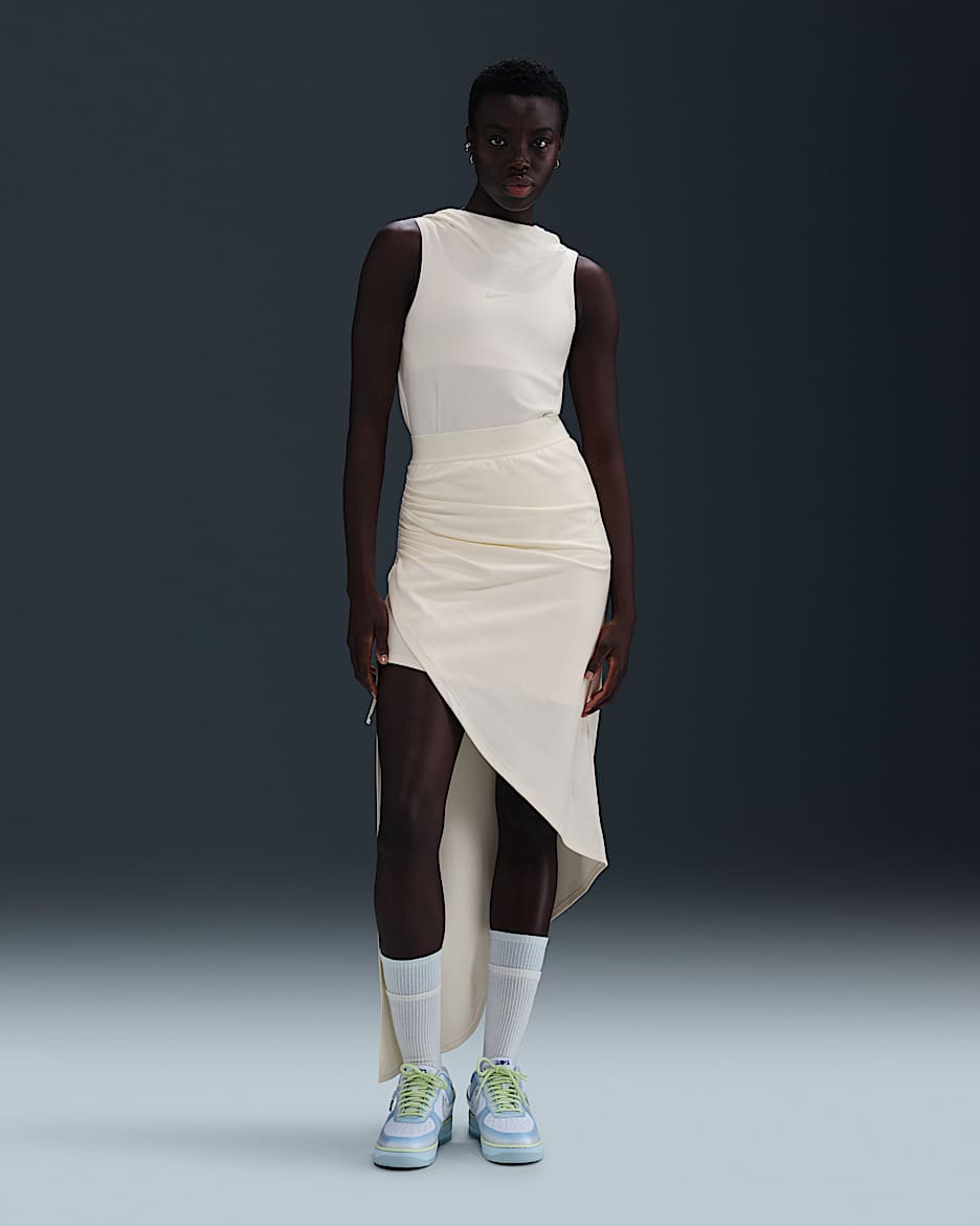 Falda maxi de cintura alta para mujer Serena Williams Design Crew - Vela/Horizonte jade/Vela