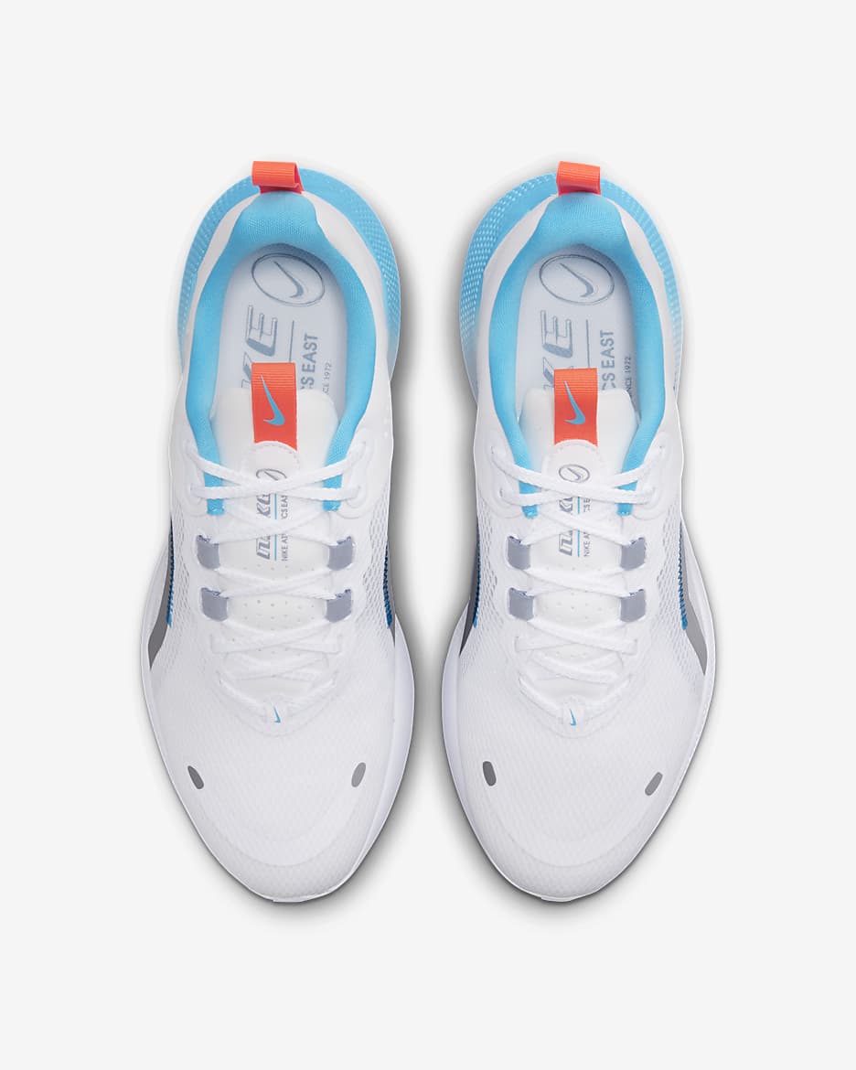 Nike React Escape Run 2 Women's Road Running Shoes - White/Blue Lightning/Ashen Slate/Metallic Platinum