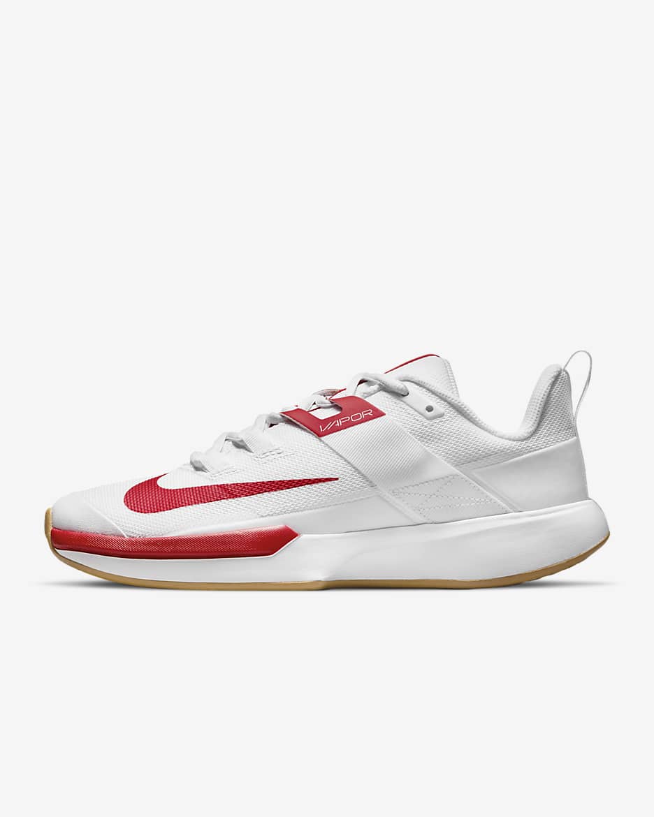 Calzado de tenis para cancha dura para mujer NikeCourt Vapor Lite - Blanco/Trigo/Rojo universitario