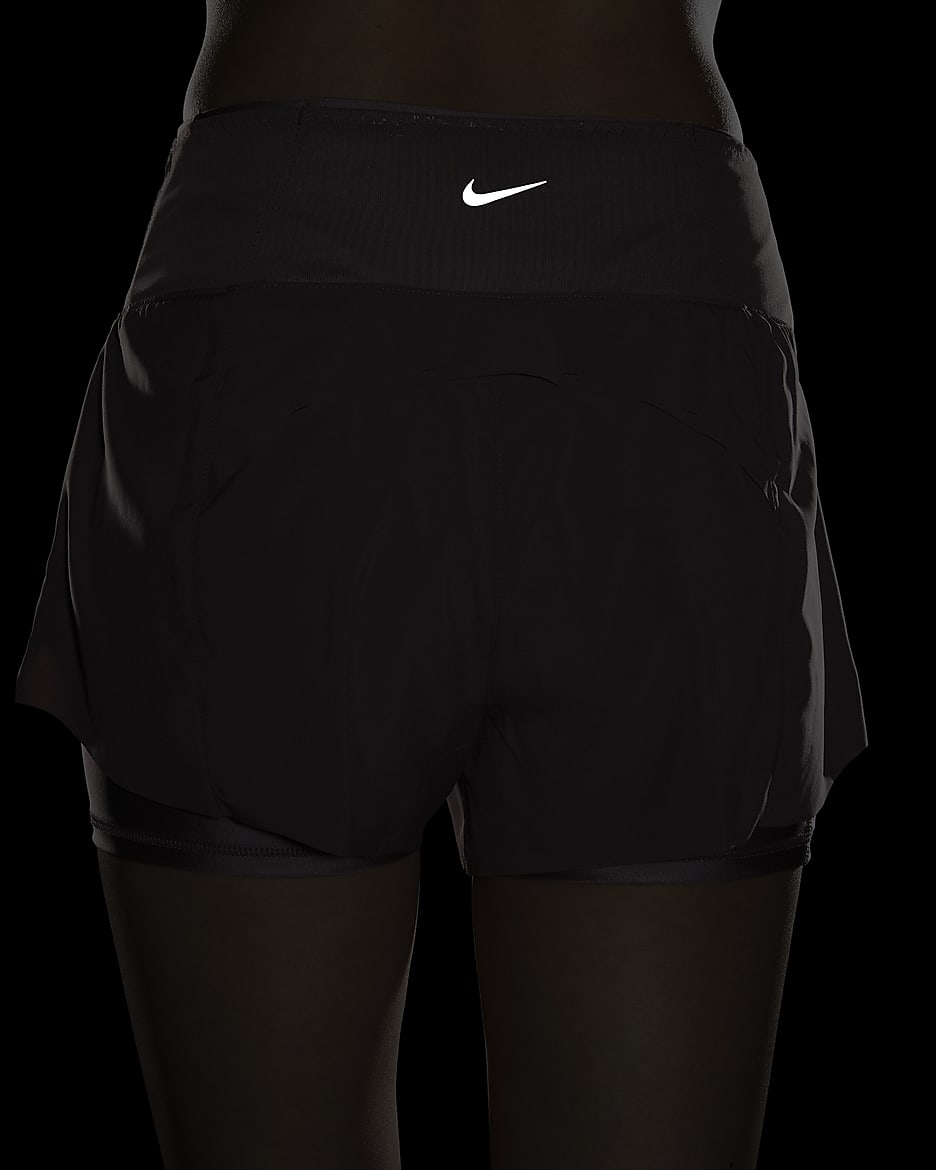 Nike Dri-FIT Swift Women's Mid-Rise 8cm (approx.) 2-in-1 Running Shorts with Pockets - Smokey Mauve