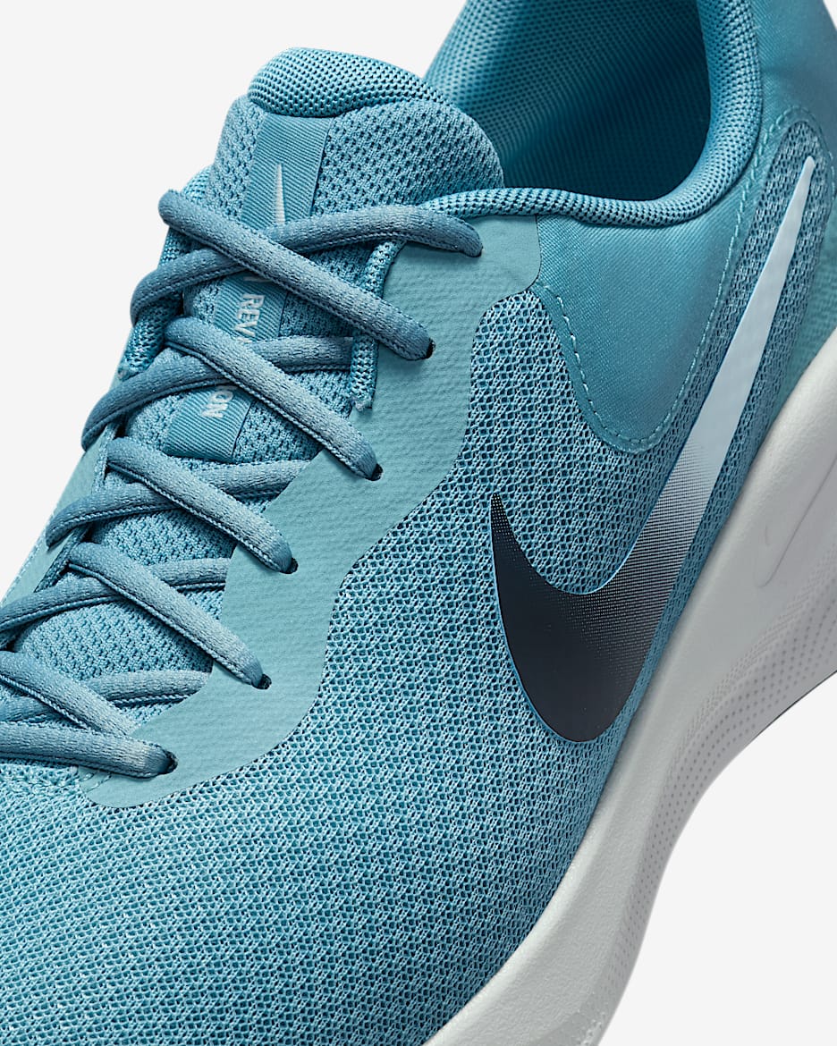 Nike Revolution 7 Men's Road Running Shoes - Denim Turquoise/Pure Platinum/Glacier Blue/Armoury Navy